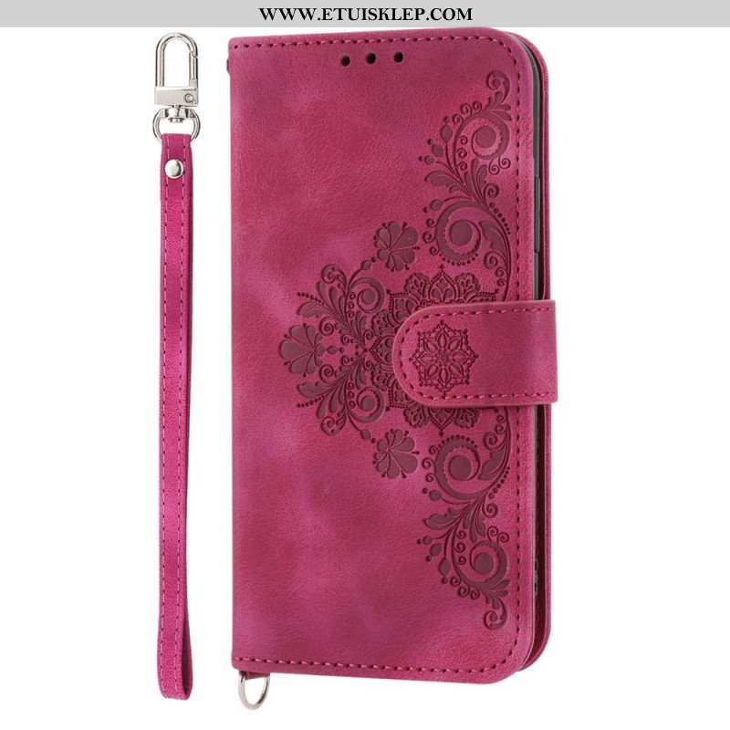 Etui Folio do Huawei P60 Pro Koronka I Pasek Na Ramię